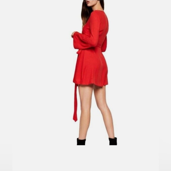 BCBGeneration Vibrant Red Long Sleeve Dress - Picture 6 of 13